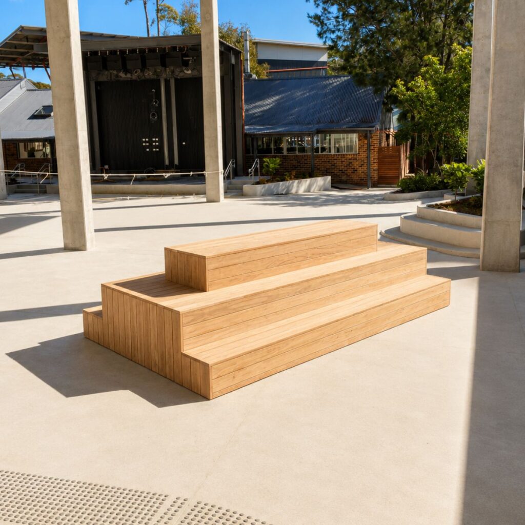 graduated timber seating