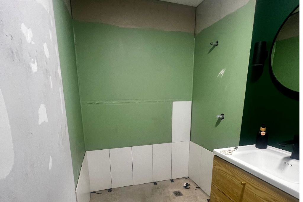 Licensed bathroom waterproofing completed prior to tile installation